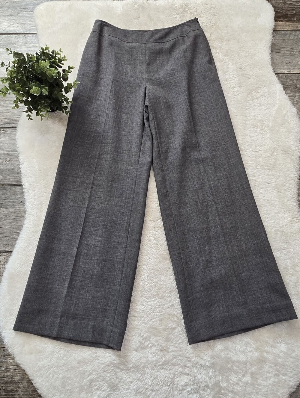 Ann Taylor Wide Leg Dress Pants in Charcoal Gray